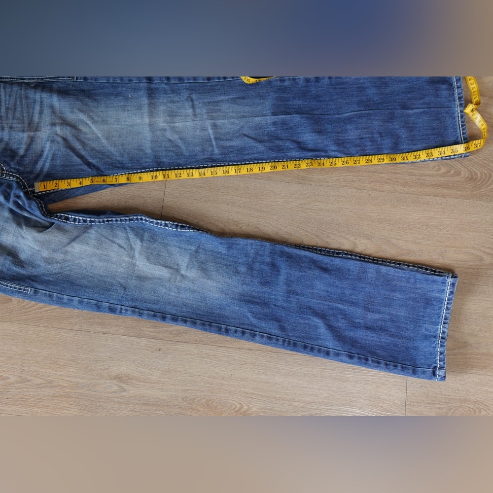 Wrangler Rock 47 Relaxed Straight Leg Heavy Contrast Stitch Jeans 30x36 - Picture 6 of 10